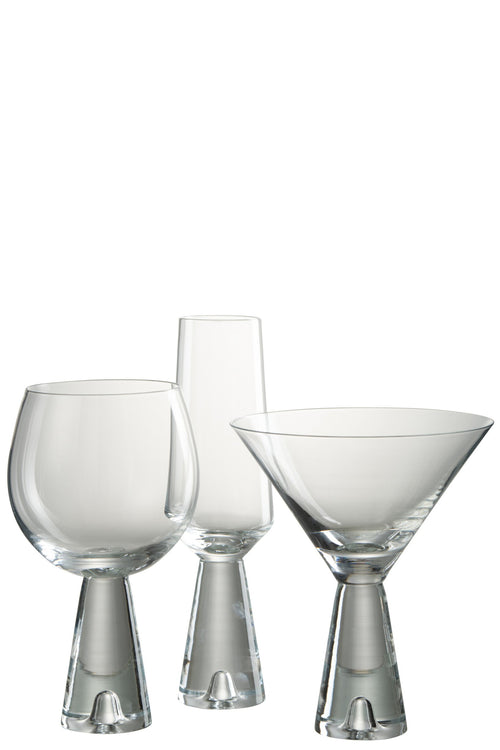 J-Line glas cocktail Lewis - glas - transparant - 4 stuks