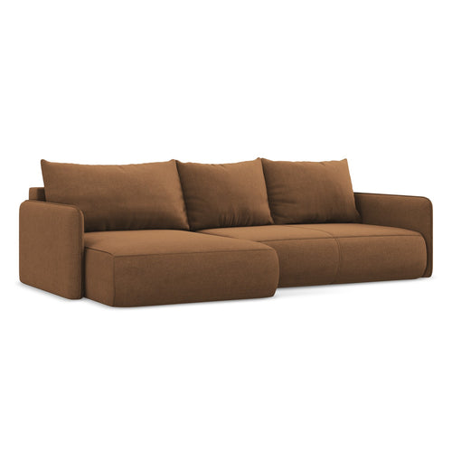LaMiaSofa hoekbank links Palermo - textuurstof - terracotta - 240x148x86