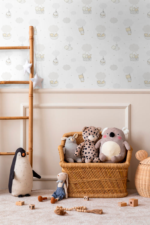 Sanders & Sanders behang dieren grijs en wit - 53 cm x 10 m - 640445