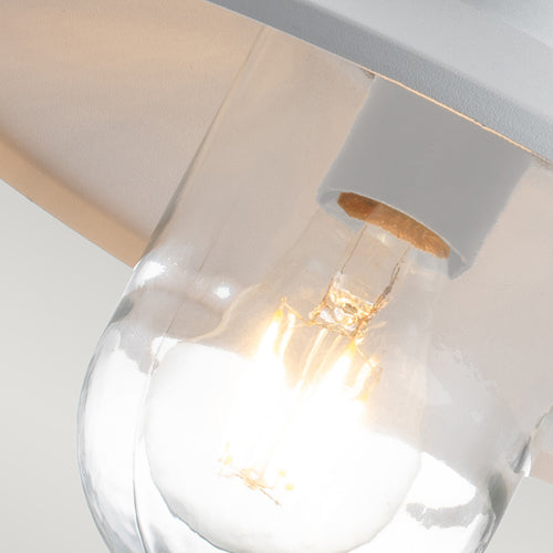 Elstead Klampenborg Buiten Dome Wandlamp Wit, IP44