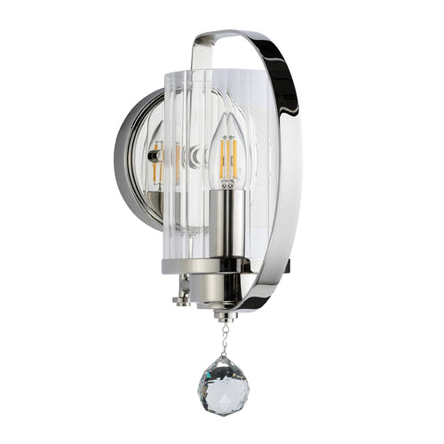 Elstead Cassie - 1 lichte wandlamp gepolijst nikkel
