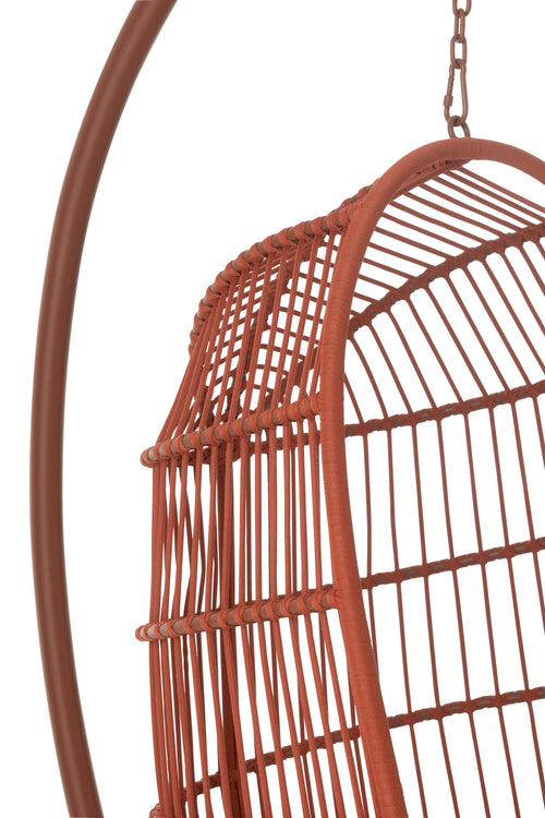 J-Line hangstoel Egga - metaal/koord - rood