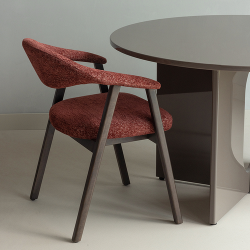 WOOOD eetkamerstoel armleuning bordeaux Avar - Set Van 2 - 77x60x60