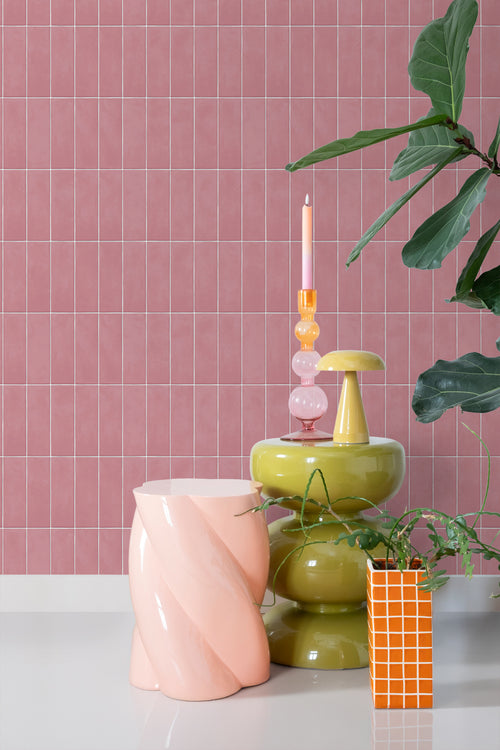 ESTAhome behang tegelmotief roze - 50 x 900 cm - 131535 - vtwonen shop