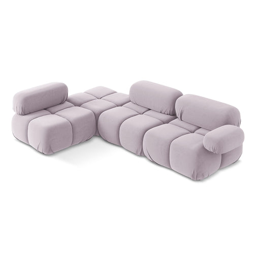 LaMiaSofa hoekbank links Sanremo - velours - lavendel - 285x190x70