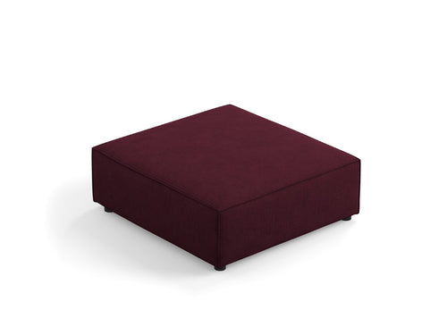 Cosmopolitan Design Poef Arendal chenille met ribbeleffect, robijn - 80x102x40cm