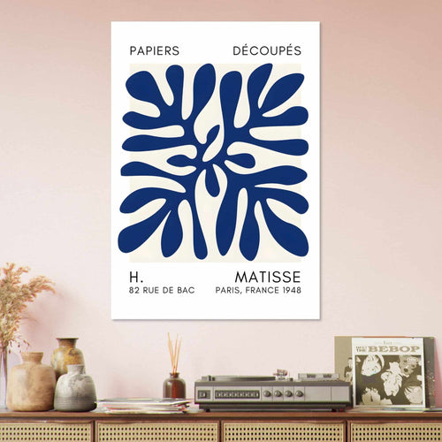 Artfulprints  Matisse - Deep ocean navy blue II   poster 70x100 cm - vtwonen shop