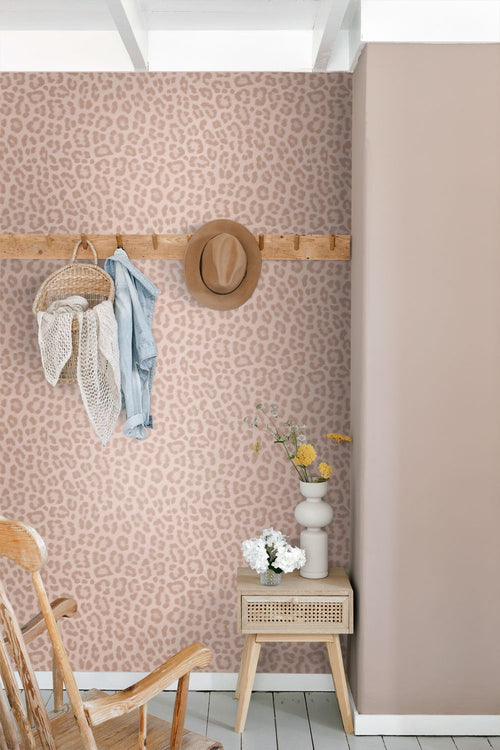 ESTAhome behang panterprint poederroze - 53 cm x 10.05 m - 139964