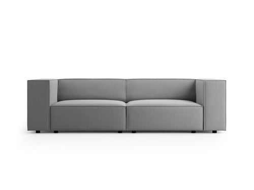 Cosmopolitan Design Bank Arendal 3-zits, flueel, lichtgrijs - 102x204x70cm