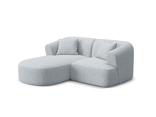 Cosmopolitan Design Modulaire hoekbank links Campi 3-zits, structurele stof lichtgrijs - 156x180x70cm