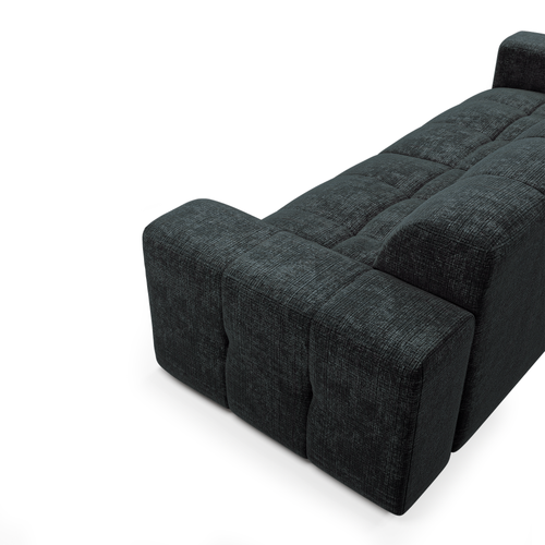 Sia Home - Rechte bank MAEL - Fluweel met reliëf - Antraciet grijs - 230cm