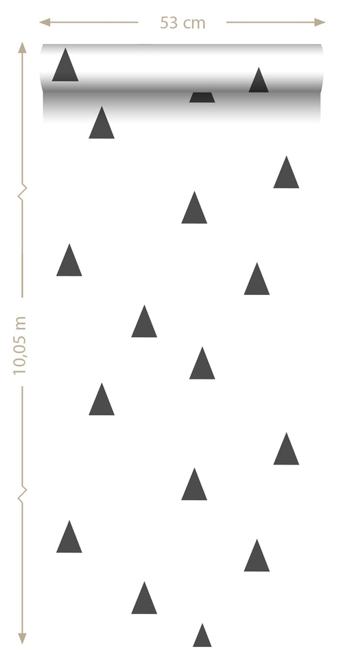 ESTAhome behang grafische driehoeken zwart en wit - 53 cm x 10.05 m - 138942 - vtwonen shop