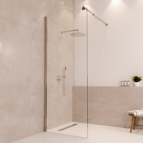 LOMAZOO douchewand Lima - inloopdouche - anti kalk nano coating - helder glas - 8 mm - chroom - 80 x 200 cm