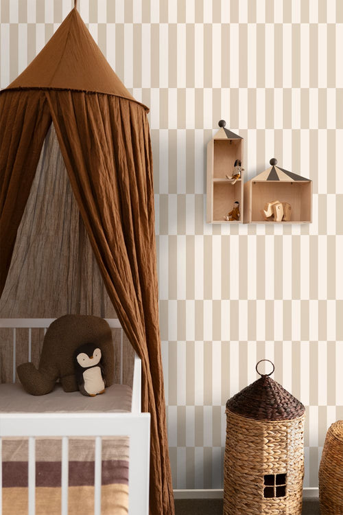 ESTAhome behang strepen beige - 53 cm x 10.05 m - 131211