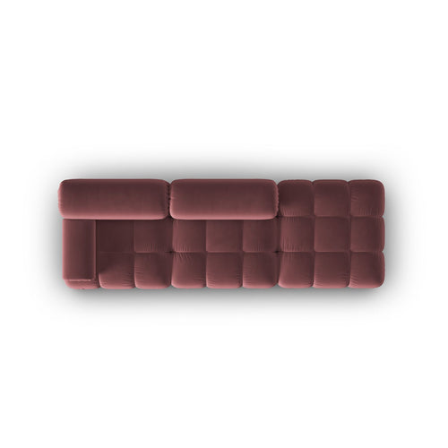 Cosmopolitan Design - Rechte modulaire bank Cortina 4-zits, flueel roze - 94x282x70cm