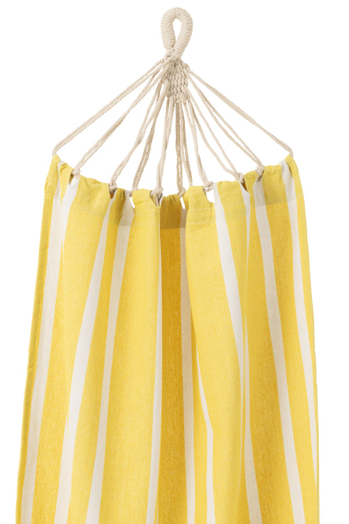 J-Line hangmat Strepen - katoen/polyester - geel/wit