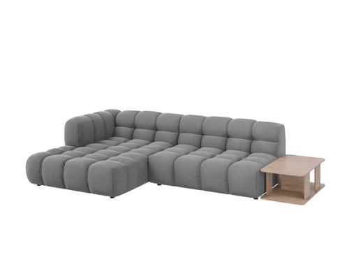 Cosmopolitan Design Modulaire hoekbank links Sky 4-zits, flueel, lichtgrijs - 162x297x70cm
