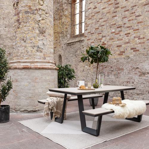 Buitenkleed Kite - Naturel/Wit - dubbelzijdig - EVA Interior - 160 x 230 cm - vtwonen shop