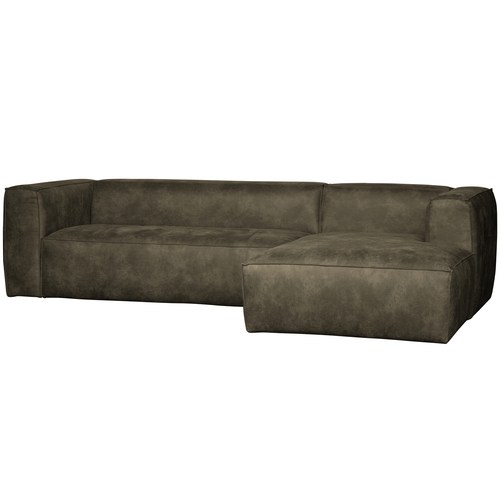 Woood chaise longue rechts Bean - Eco-leder - Army Green - 73x305x175 - vtwonen shop