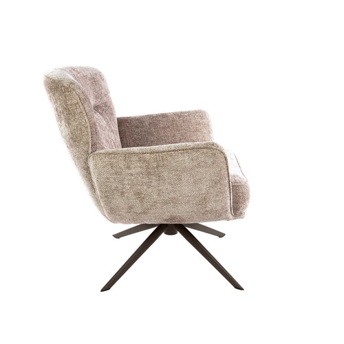 Giga Meubel Fauteuil Forza Hoven Zand/Bruin – Draaibaar – Polyester – 75x79x83 cm