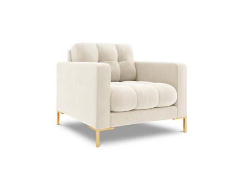 Cosmopolitan Design Fauteuil Bali flueel, lichtbeige - 96x87x75cm