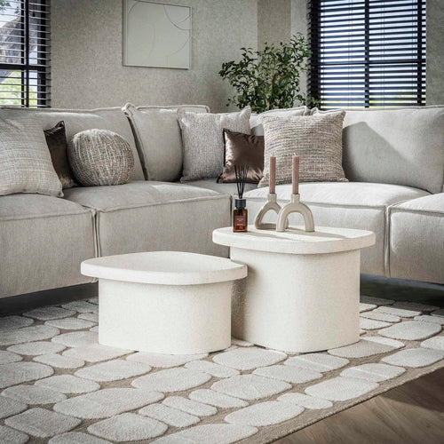 Giga Meubel Salontafel Stone Organic - Beige Marmer - Set van 2 - vtwonen shop