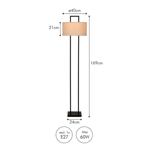 Atmooz vloerlamp Belford - wit - Ø 40 x H 168 cm - E27