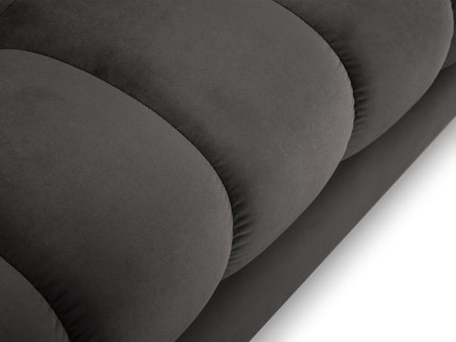Cosmopolitan Design Panoramische bank Bali 7-zits, flueel, donkergrijs - 185x383x75cm