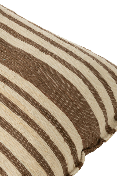 J-Line zitzak Strepen - katoen - wit/beige