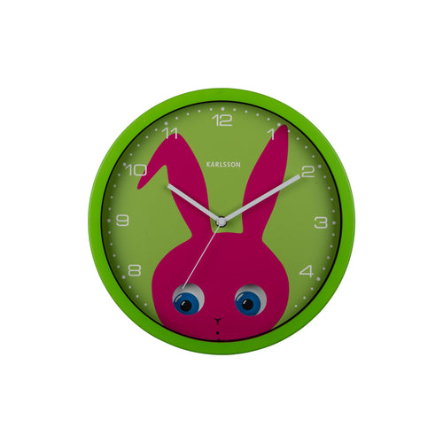 Karlsson wandklok Peekaboo Bunny - groen - Ø30.8cm - vtwonen shop