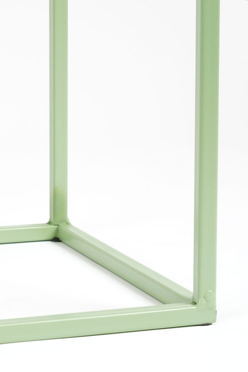 Mica Decorations Quinty Bijzettafel - Set van 3 - L30 x B30 x H70 cm - IJzer - Lichtgroen
