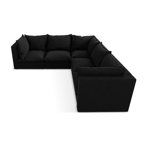 LaMiaSofa Modulaire hoekbank Ravenna - bouclé - zwart - 255x255x77