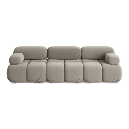 LaMiaSofa 3-zits bank Sanremo - velours - taupe - 285x96x70