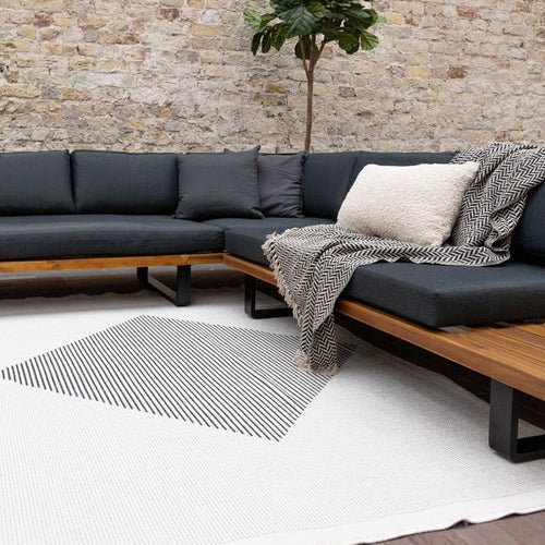 Buitenkleed Kite - Zwart/Wit - dubbelzijdig - EVA Interior - 200 x 290 cm