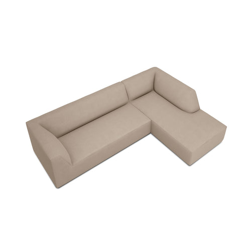 Cosmopolitan Design - Modulaire hoekbank rechts Siena 4-zits, structurele stof donkerbeige - 180x273x69cm