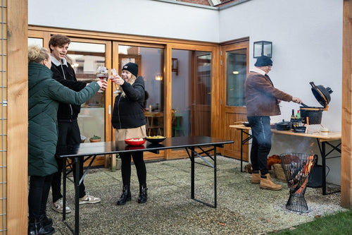 MaximaVida inklapbare picknicktafel Berlijn 200 x 70 cm 3-laags blanke lak - FSC hout - vtwonen shop