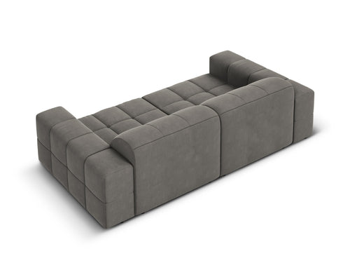 Cosmopolitan Design Bank Chicago 3-zits, flueel lichtgrijs - 102x212x78cm