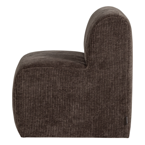 WOOOD eetbank 84 cm rugleuning Mojo Base - Rib - Bruin - 83x84x76