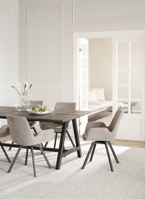 Rowico Home Norwell Draaibare Eetkamerstoel Beige - Set Van 2 - vtwonen shop