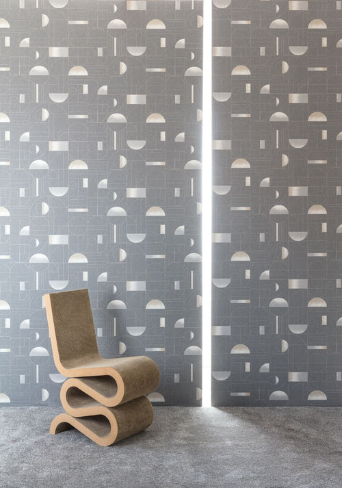 Masureel behang geometrische vormen grijs - 53 cm x 10.05 m - 630750 - vtwonen shop
