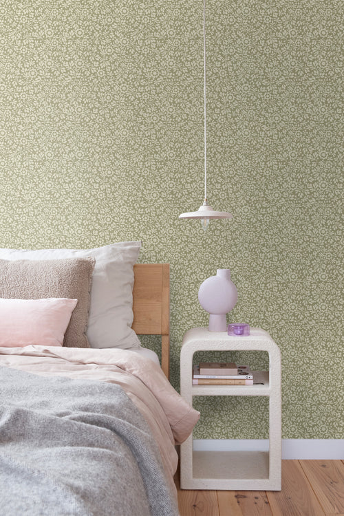 ESTAhome behang bloemetjes groen - 50 x 900 cm - 131669 - vtwonen shop