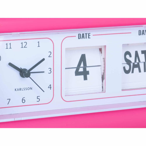 Karlsson wekker Data Flip - roze - 19x6.4x11.5cm - vtwonen shop