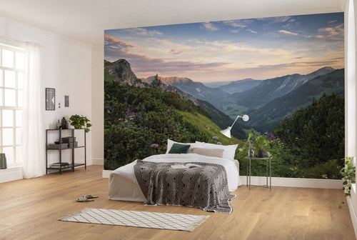 Sanders & Sanders fotobehang landschap groen en blauw - 450 x 280 cm - 612645