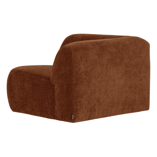 WOOOD hoekelement recht Mojo Base - Ribstof - Roestbruin - 74x105x105