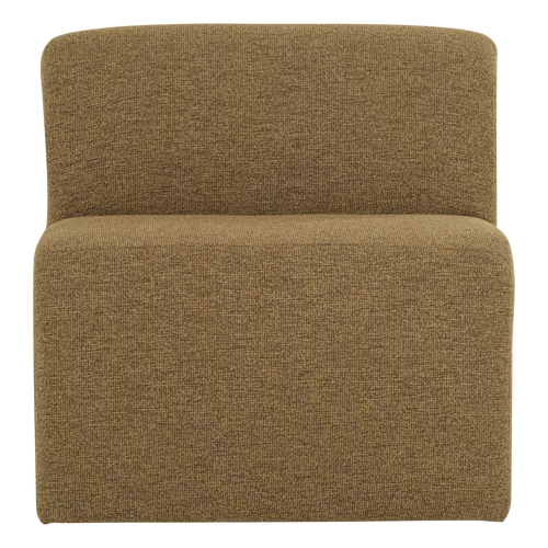 WOOOD eetbank 84 cm rugleuning Mojo Base - Bouclé - Geel/Bruin - 83x84x76