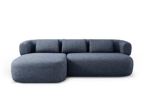 Micadoni linker hoekbank Jenny 5-zits, chenille donkerblauw - 145x225x73cm