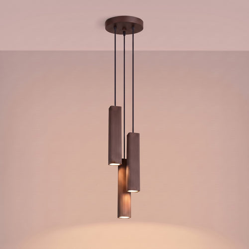 Sollux Lighting Hanglamp RAYO 3P bruin - 20x20x108cm