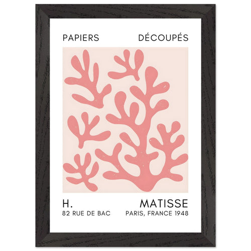 Artfulprints Poster met Lijst Matisse – Coral shadows taupe   - A4 21x29.7 cm - Taupe