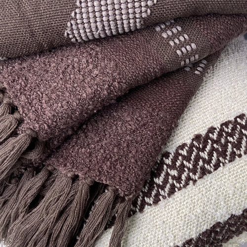 Malagoon plaid Crafty - kastanjebruin - 125x150cm