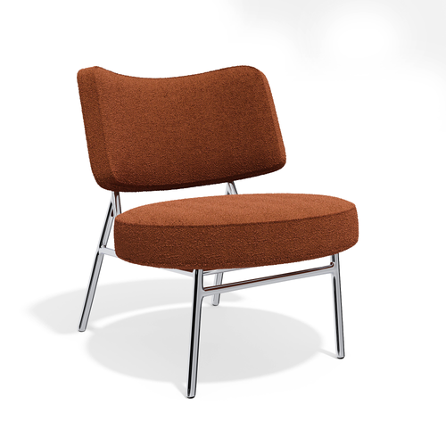 Sia Home - Salonstoel IGGY - bouclé-stof terracotta 60cm